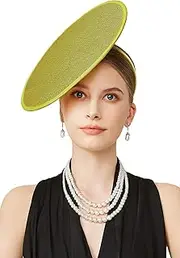[Coucoland] Fascinators Hats for Women - Tea Party Cocktail Fascinator Shiny Flat Kentucky Elegant Vintage Ascot Hat for Party