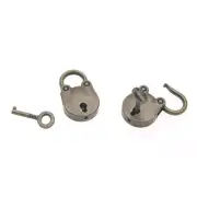 Metal Old Vintage Style Mini Padlock Small Luggage Box Key Lock Copper Color Jw