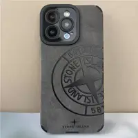 在飛比找蝦皮購物優惠-Stone island 皮革手機殼適用於 iPhone 1