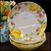 4pc Italian Tuscany Lemon & Olive Branch Melamine Scalloped Salad Pasta Bowl Set