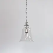 Gracie Glass Bell Shape Pendant Light - Polished Chrome