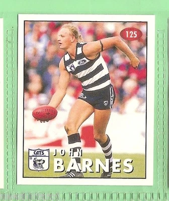 1996 AFL SELECT STICKER #125 JOHN BARNES, GEELONG CATS