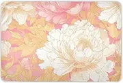 Chinese Style Floral Peony Peach Gold Baby Bed Pad Water Resistant Baby Diaper Changing Pad Machine Washable Toddler Bedding Products for Baby Toddler Children , 52" L x 34" W almohadillas