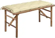 Garden Bench Folding Garden Bench with Cushion 118 cm Bamboo