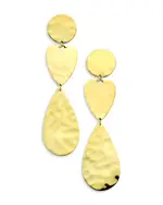 Ippolita 18K Yellow Gold 18K Classico Crinkle Mixed Shape Triple Drop Earrings