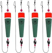 Bubble Fishing Fishing Floats Rigs Popping Corks for Saltwater Rattle Weighted Bobbers Fishing Tackle (4pcs, 3/4/5 in, Green/Yellow)