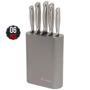 Stanley Rogers Oval Metallic Pewter Knife Block 6 Piece