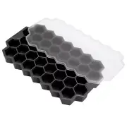 Ice Cube Mold 37 Grid Ice Cube Tray with Lid for Cocktail, Juice(Black)