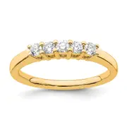 0.33ct. CZ Solid Real 14K Yellow Gold 5-Stone Wedding Band Ring
