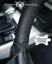 BLACK Leather Steering Wheel Cover for MITSUBISHI DINGO 98-03 Many Stitch Colors
