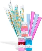 Nostalgia Cotton Candy Party Kit, 3 Flavors, 4 Reusable Cones, 10 Floss Bags