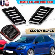 Car Universal Cooling Bonnet Louver Hood Air Flow Intake Vent Scoop Cover Black