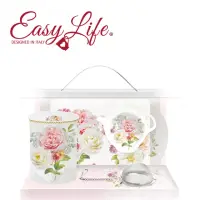 在飛比找momo購物網優惠-【義大利Easy Life】浪漫蕾絲 骨瓷茶杯組(250ml