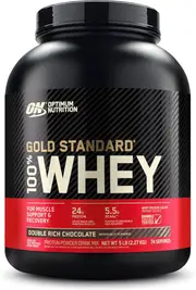 OPTIMUM NUTRITION Gold Standard 100% Whey Protein Powder, Double Rich Chocolate, 2.27kg