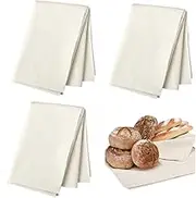3 pcs All-Cotton Tea Towels,23.62" x 35.43" for Baking Sourdough, Unbleached Bread Proofing Cover Cloth, Flour Sack Towels for Dough, Baguettes, Loaves, Pastry, Homemade Bread