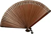 Hand Fan Folding Hand Fans, Chinese Japanese Small Bamboo Folded Fans, Openwork Carved with Sunflower Design, Party