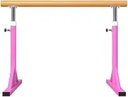 Portable Dance Poles Independently Adjustable Dancing Exercise Horizontal Bar Wooden Ballet Barre Used for Home and Studio,Pink-1.5 m