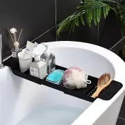 Bathtub Caddy Tray, Expandable Bath Shelf, Adjustable Plastic Bathtub Caddy, Bat
