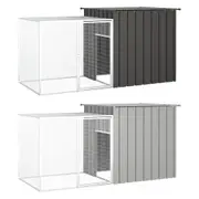 Rabbit Cage Galvanised Steel Rabbit House Hutch Playpen Anthracite/Grey vidaXL