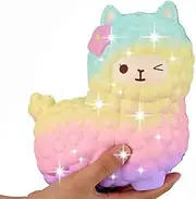 beautyshoppingstore Jumbo Squishies ,Rainbow Jumbo Sheep Alpaca Squishies Slow Rising Squeeze Scented Charms Kawaii Stress Relief Animal Toys for Kids Adults Stress Time Kill Toys