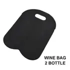 Reusable Insulated 2-Bottle Can/Wine/Beer Tote Neoprene Carrier Cooler Bag Black