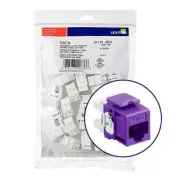 Leviton 61110-BP6 Extreme Category 6 8P8C UTP Quickport Jack Purple 25-pack