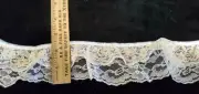 Vintage/Antique synthetic Ruffled Lace, 9 Yards, White & Peach