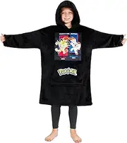 [Pokémon] Pokemon Oversize Hoodie Boys Blanket with Sleeves and Hood, Pikachu Fleece Blanket Hoodie Pullover