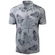 TRAVIS MATHEW GIMME TWO Men's S/S Polo Shirt - Heather Sleet - Medium - NWT