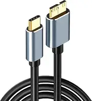 USB C to Micro 3.0 Cable 50cm, Type C to B 3.0 Adapter Fast Data Transfer Compatible with External Hard Drive Mini 8tb Ssd Sd Mac-Book Pro Canvio Galaxy S5 Portable SSD/HDD Camera