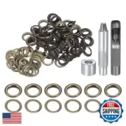 HARFINGTON 100pcs Grommet Tool Kit 14mm Copper Grommet Eyelet Set with Hole H