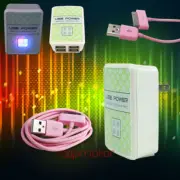 50X 4 USB PORT HUB AC WALL ADAPTER+6FT CABLE POWER CHARGER SYNC PINK GALAXY TAB