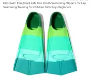 Kids Swim Fins,Short Youth Swimming Flippers for Pool Lap X-Small Forest