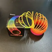 Rainbow Magic Spring - Classic Plastic Slinky - Rainbow Color, 70s Nostalgic Toy