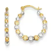 14K Two Tone Gold Graduated Beaded Hoop Earrings Madi K Children's Jewelry