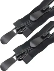 #10 2pcs Zippers Two Way Separating Plastic Double Slider Black Large Resin Z...