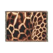 Giraffe Skin Print Woven Throw Blanket, Modern Animal Print Quilt Tapestry