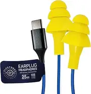 Plugfones Basic Earplug-Earbud Hybrid USB Type C- Noise Reducing Earphones - Yellow