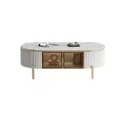 LUCAS Coffee Table White Ceramic Top Golden Legs/Modern/Tea Table/Steel