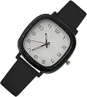 [Generic] Women's Watches | Women's Wrist Watches - Square Silicone Band Lady Wristwatch with Second Hand Easy Read Jewelry Accessories for School & Exams