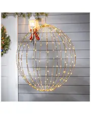 Gerson International 24in Electric Foldable Metal Sphere with 220 Warm Led Lights