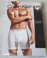 NEW 3 Pack of Calvin Klein Cotton Stretch Boxer Briefs Mens Size S BLACK NB2616