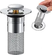 Stainless Steel Floor Drain Filter,Drain Stopper,Multifunctional Floor Drain Filter Pop-Up Bounce Core Basin Drain Filter,Shower Drain Filter for Bathroom, Washbasins, Toilets, Kitchen Sinks