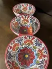 IL MULINO MELAMINE 3 Part DIP SERVING BOWLS Spanish Tile NEW!!! Floral Medallion