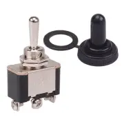 (On)-Off-(ON) Momentary Toggle Switch Waterproof Cover Screw Terminals SPDT 15A