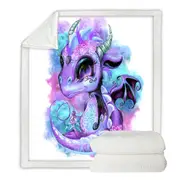 Cute Fantasy Art Wind Spirit Lil Dragon Throw Blanket