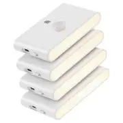 4 Pack Motion Sensor Night Light with Dusk to Dawn Sensor, Rechargeable Motio...