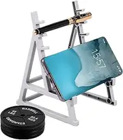 Squat Rack Pen Holder Mini Squat Rack Desk Pen Organiser with Barbells Funny Barbell Rack Ornaments Gym Theme Desk Pen Holder Creative Desktop Storage Shelf for Home Office Desk