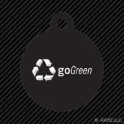 Go Green Recycle Keychain Round with Tab dog engraved many colors go green