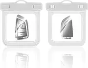 2 Pack TPU Waterproof Car Key Fob Shell Case Bag for 2019 2020 2021 2022 Chevy Silverado GMC Sierra 1500 2500HD 3500HD Key Protector Cover Accessories（White）